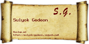 Sulyok Gedeon névjegykártya